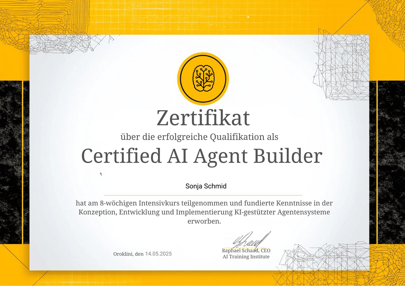 AI Agent Builder Zertifikat